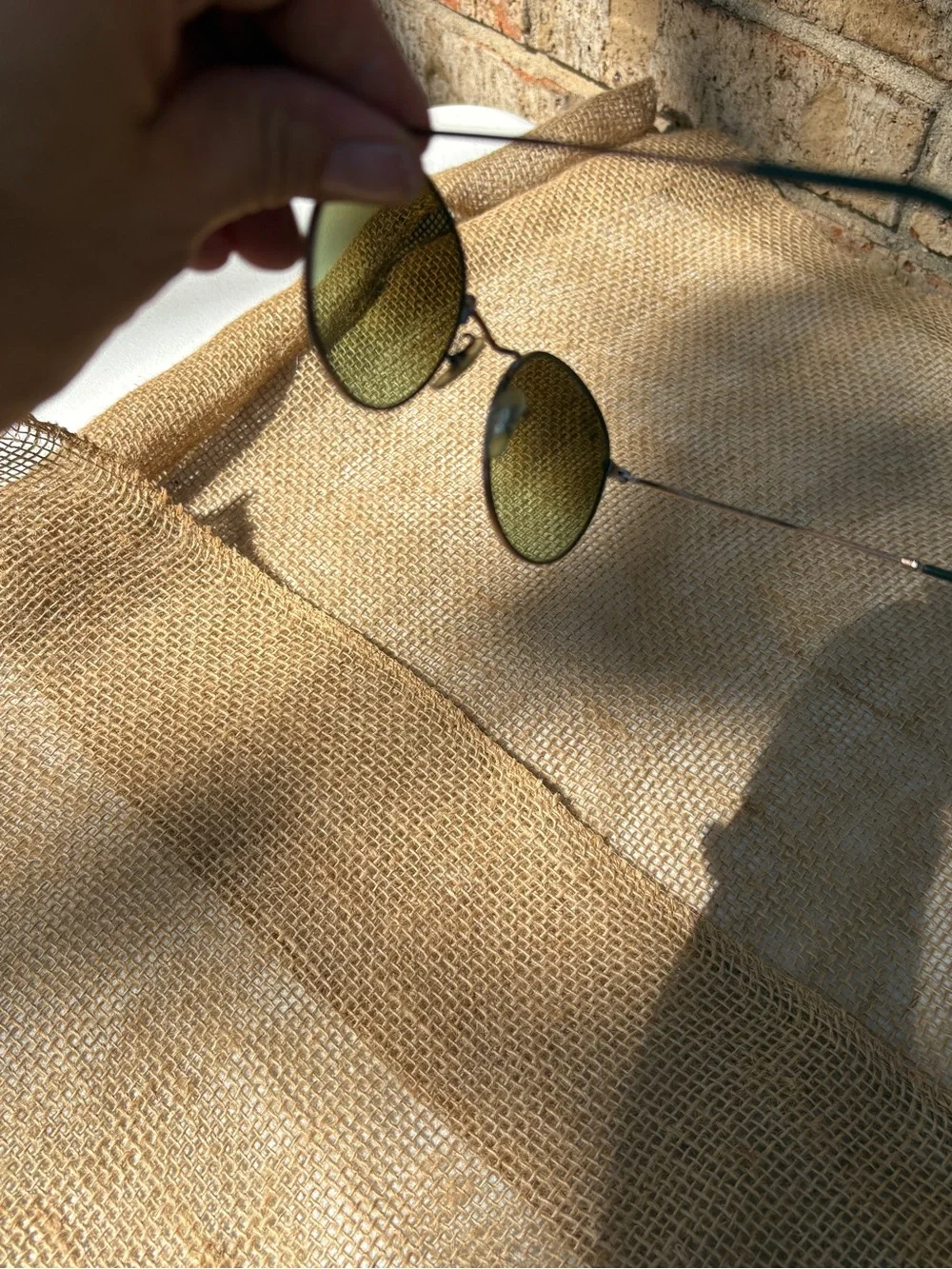 Ray-Ban Round Metal Sunglasses with Green Lenses and Silver Frame